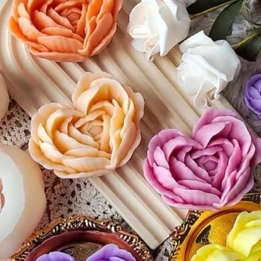 شمع رز قلبی